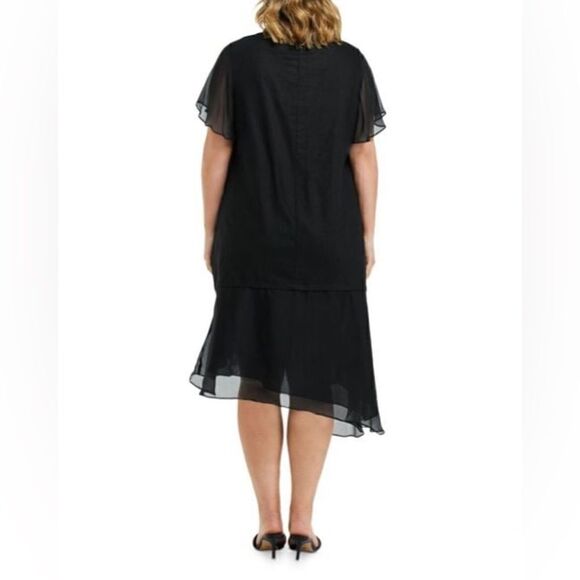 NEW Estelle Black shadow v neck Short Sleeve Dress Women. 2x - Picture 5 of 13